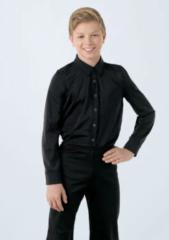 Weissman Collar Button Down Shirt -Best Dance Clothing Shop 10760 Black 3994 200922154336 0019 T 72257.1698813082