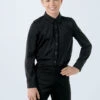 Weissman Collar Button Down Shirt -Best Dance Clothing Shop 10760 Black 3994 72534.1678886729