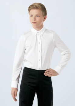 Weissman Collar Button Down Shirt -Best Dance Clothing Shop 10760 white 3994 99855.1678886729
