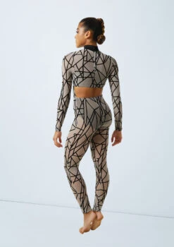 Weissman Game Of Survival -Best Dance Clothing Shop 11164 weissman flocked geometric unitard grey back 64566.1685491271