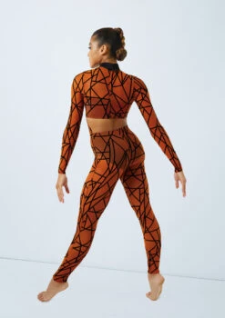 Weissman Game Of Survival -Best Dance Clothing Shop 11164 weissman flocked geometric unitard orange back 64766.1685491271