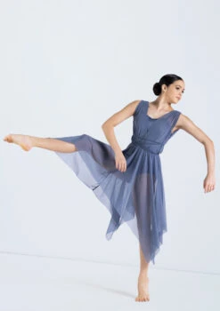 Weissman Mesh Handkerchief Hem Dress -Best Dance Clothing Shop 14292 indigo 12103 78389.1698816781