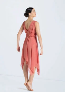 Weissman Mesh Handkerchief Hem Dress -Best Dance Clothing Shop 14292 sienna 2052 33785.1698816780