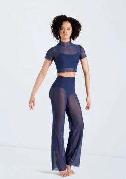 Weissman Power Mesh Wide Leg Pants -Best Dance Clothing Shop 14428 navy 14430 navy 847 95300.1698817156