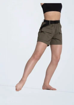 Weissman Belted Twill Cargo Shorts -Best Dance Clothing Shop 14434 armygreen 9101 22844.1678889552