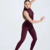 Weissman Mock Neck Sleeveless Unitard -Best Dance Clothing Shop 14497 raisin 0197 46627.1678889720