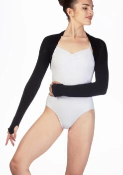 Intermezzo Long Sleeve Warm Up Shrug -Best Dance Clothing Shop 6277 intermezzo long sleeve warm up shrug black front thumbnail T 61590.1698809390