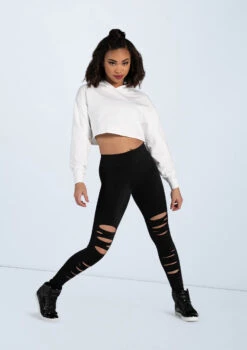 Weissman Long Sleeve Cropped Hoodie -Best Dance Clothing Shop AH10417 white MT10411 black 2689 10406.1678890513