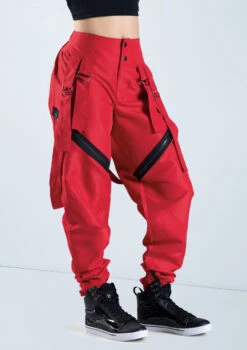 Weissman Pop Star Pants With Straps -Best Dance Clothing Shop AH10511 red 262 43863.1698450091