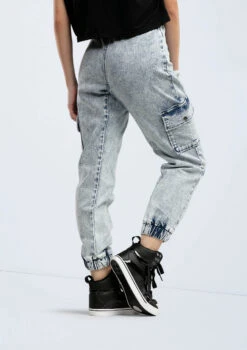 Weissman Denim Cargo Pocket Joggers -Best Dance Clothing Shop AH13168 acidwash 1849 30801.1674261650