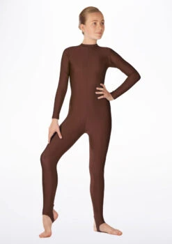 Alegra Girls Shiny Aspen Catsuit -Best Dance Clothing Shop ALC5292 MAIN BRN 19251.1678871871