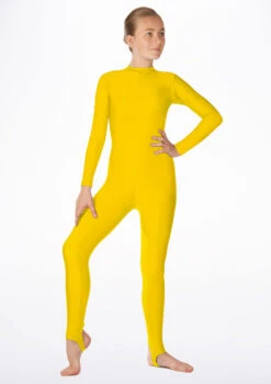 Alegra Girls Shiny Aspen Catsuit -Best Dance Clothing Shop ALC5292 MAIN YEL 84694.1678871877