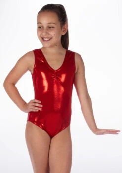 Alegra Girls Metallic Senna Leotard -Best Dance Clothing Shop ALL5214 MAIN RED 99478.1678873778