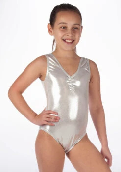 Alegra Girls Metallic Senna Leotard -Best Dance Clothing Shop ALL5214 MAIN SLV 40985.1678873778