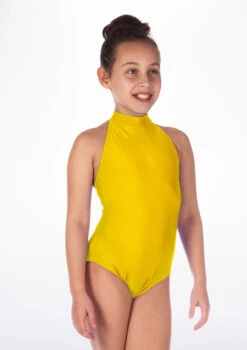 Alegra Girls Shiny Nola Leotard -Best Dance Clothing Shop ALL5217 MAIN YEL 28623.1678874243