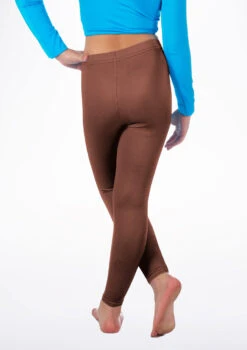 Alegra Girls Shiny Footless Leggings -Best Dance Clothing Shop ALP5204 BACKM BRN 14279.1678875180