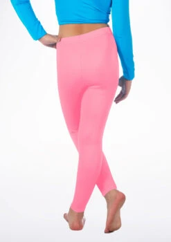 Alegra Girls Shiny Footless Leggings -Best Dance Clothing Shop ALP5204 BACKM PNK 02665.1678875191