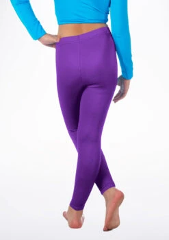 Alegra Girls Shiny Footless Leggings -Best Dance Clothing Shop ALP5204 BACKM PUR 00248.1678875192