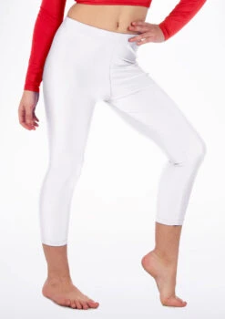 Alegra Girls Shiny Crop Leggings -Best Dance Clothing Shop ALP5206 MAIN WHT 54395.1678876136