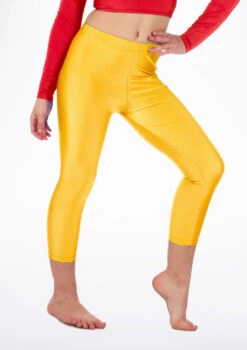 Alegra Girls Shiny Crop Leggings -Best Dance Clothing Shop ALP5206 MAIN YEL 32056.1678876136