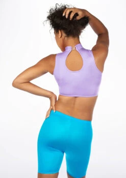 Alegra Girls Shiny Maris Dance Crop Top -Best Dance Clothing Shop ALS0264S MAIN AME 21688.1678878300