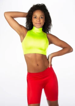 Alegra Girls Shiny Maris Dance Crop Top -Best Dance Clothing Shop ALS0264S MAIN FYE 30117.1678878305