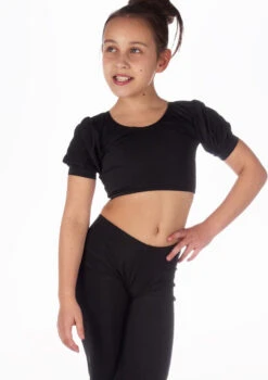 Alegra Girls Shiny Patsy Dance Top -Best Dance Clothing Shop ALS5274 MAINT BLK T 77729.1678878612