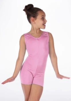 Alegra Girls Shiny Hotpant Unitard -Best Dance Clothing Shop ALU5235 MAIN PNK 84251.1678879783