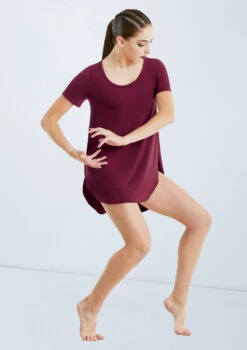 Weissman Oversized Favorite Tee Dress -Best Dance Clothing Shop D10565 blackcherry 432 21292.1698450226