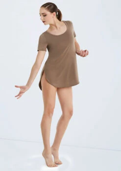 Weissman Oversized Favorite Tee Dress -Best Dance Clothing Shop D10565 mocha 319 84798.1678890769