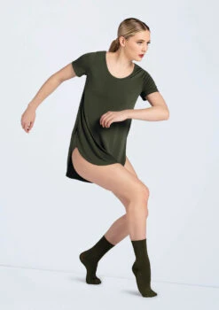 Weissman Oversized Favorite Tee Dress -Best Dance Clothing Shop D10565 olive W775 olive 2616 10666.1678890769