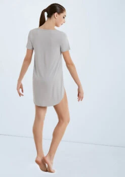 Weissman Oversized Favorite Tee Dress -Best Dance Clothing Shop D10565 softgray 361 27821.1678890769