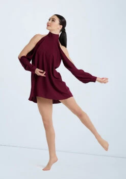 Weissman Open Sleeve Overdress -Best Dance Clothing Shop D10759 blackcherry 107915 97035.1698840460