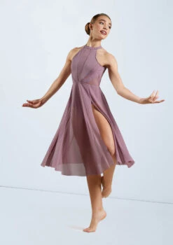 Weissman High Neck Halter Dress -Best Dance Clothing Shop D11656 frenchmauve 161311 64195.1698840460