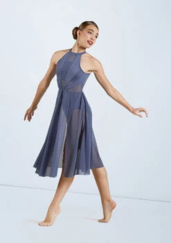 Weissman High Neck Halter Dress -Best Dance Clothing Shop D11656 slateblue 161365 76653.1678890832