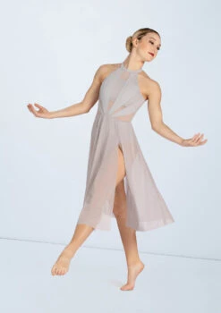 Weissman High Neck Halter Dress -Best Dance Clothing Shop D11656 softgray 2946 18580.1678890832