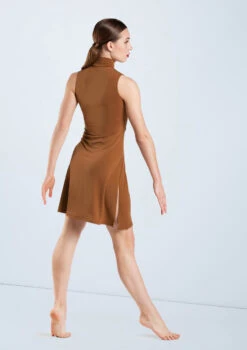 Weissman Knotted Tunic Dress -Best Dance Clothing Shop D12228 camel 866 55711.1678890852