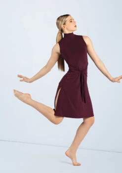Weissman Knotted Tunic Dress -Best Dance Clothing Shop D12228 raisin 0479 61252.1678890852