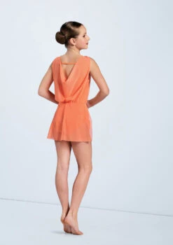 Weissman Mesh Overlay Dress -Best Dance Clothing Shop D12770 sunsetcoral 9061 59724.1678890878