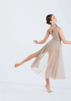 Weissman One Shoulder Tied Neck Dress -Best Dance Clothing Shop D13079 latte 764 42158.1698840476