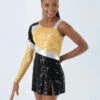 Weissman Colorblock Sequin Dress -Best Dance Clothing Shop D9691 gold black 1269 27643.1678890973