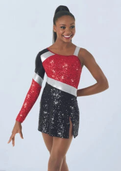 Weissman Colorblock Sequin Dress 9 Weissman Colorblock Sequin Dress -Best Dance Clothing Shop D9691 red black 1343 59903.1678890973