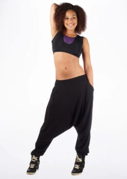 Dincwear Mesh Insert Crop Top -Best Dance Clothing Shop DNDWJ003 MAIN PUR T 68819.1698806131