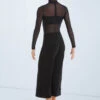 Weissman Culotte Unitard With Mesh 1 Weissman Culotte Unitard With Mesh -Best Dance Clothing Shop MJ11187 black 105 93720.1678890994