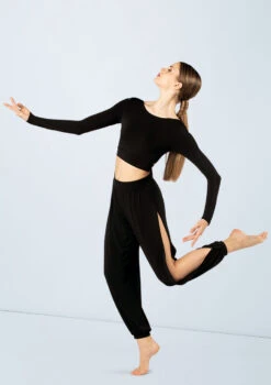Weissman Knotted Back Crop Top -Best Dance Clothing Shop MJ12211 black MJ12237 black 2675 41502.1698450384