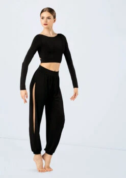 Weissman Knotted Back Crop Top -Best Dance Clothing Shop MJ12211 black MJ12237 black 2677 04182.1678891019