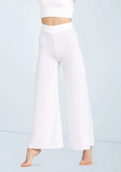 Weissman Wide Leg Matte Jersey Pants -Best Dance Clothing Shop MJ12612 white 655 76567.1678891065