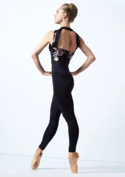 Move Dance Jupiter Floral Sleeveless Catsuit -Best Dance Clothing Shop MOC0631 BLK BACK 2 69189.1678928407