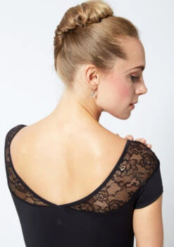 Move Dance Alana Cap Sleeve Lace Leotard -Best Dance Clothing Shop MOL0625 BLK CLOSE UP BACK 1 76419.1678884175