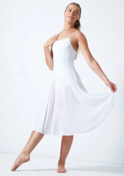 Move Dance Helena Mesh Dress -Best Dance Clothing Shop MOR0249 WHT FRONT 1 49949.1678884685